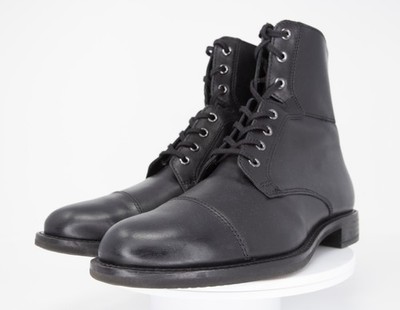 Ecco Men''s Black Cap Toe Zipper Boots Made in Portugal (Size EU 41 or US 8)