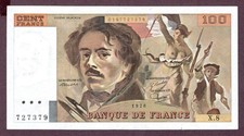 FRANKREICH 100 FRANCS Banknote 1978 Zustand II XF SPL S/N X8/0197727379 P. 154a