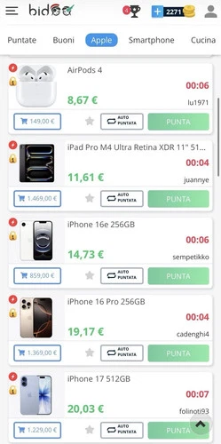 Account Bidoo con oltre 5.000 Puntate (costante crescita) - CONSEGNA IMMEDIATA