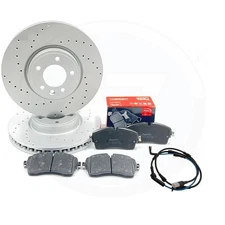 FOR LAND ROVER DISCOVERY 2.0 Sd4 L462 DRILLED FRONT BRAKE DISCS APEC PADS 349mm