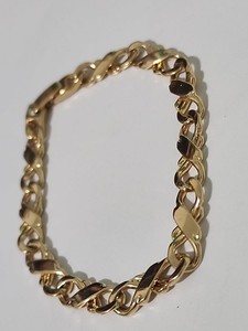 Womens Gold Anklet Figaro Mariner Infinity Link Bracelet 6" Real Gold Plated New