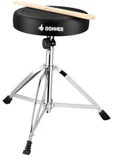  Drum Throne Set, Padded Seat Height Adjustable Drum Stools, 11“ x 11” x 22.8 “