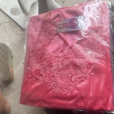 Pink Satin Lace Nightgown V-Neck Solid Women's Gown Sleepwear