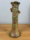 Weller Art Pottery Woodcraft Apple Tree Brown Glaze 9" Tall Bud Vase
