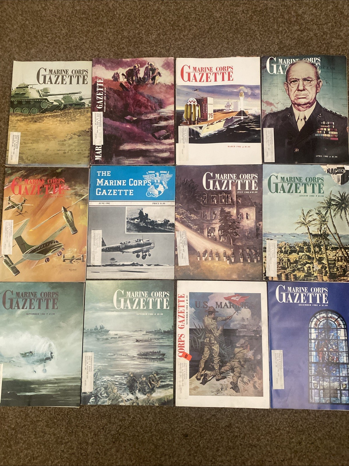 USMC Marine Corps Gazette 1982 Magazines 12 Issues Complete Year