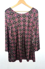 MODCLOTH Floral Medallion Print Mini Shift Dress Wide Sleeves Lined Size M NWT