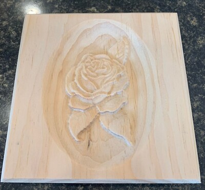 Rose 3 Engraving Trim Wood, Corner Trim Block, Door Trim Block, Window Trim