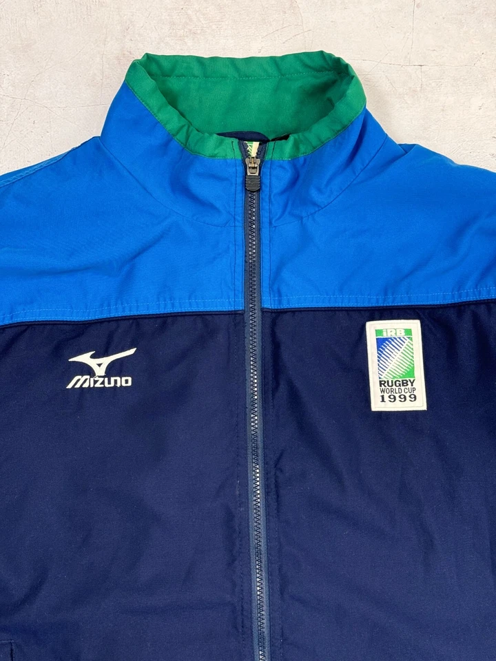 Vintage Mizuno Track Jacket IRB 1999 Rugby World Cup Navy Blue size Large - Image 4 of 4