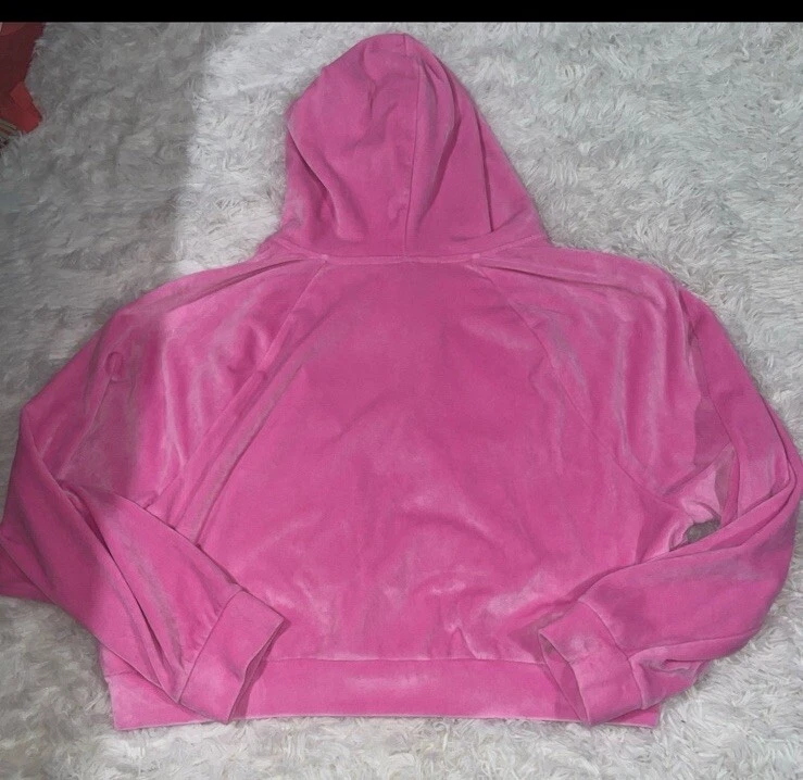 UNDERCOVER Giacca donna Victoria's Secret rosa velluto morbido full zip cappuccio taglia XL