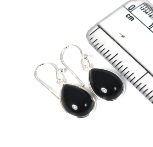 925 Solid Sterling Silver Green Onyx,Garnet Multi Stone Hook Earring Ji760 - Picture 13 of 81