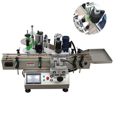 110V Desktop Auto Conveyor Labeling Machine Round Bottle Label Applier Machine