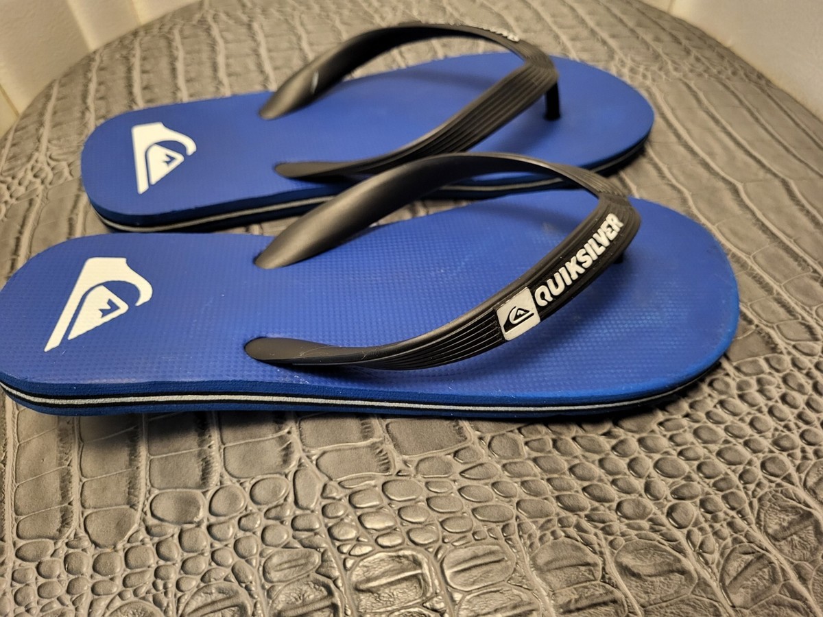 Quiksilver Men's Flip Flops Sandals Shoes Navy Blue and black Size