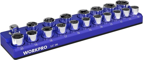 WORKPRO 1/2 -Inch SAE/ Metric Magnetic Socket Organizer Socket not Included NEW - Picture 12 of 19