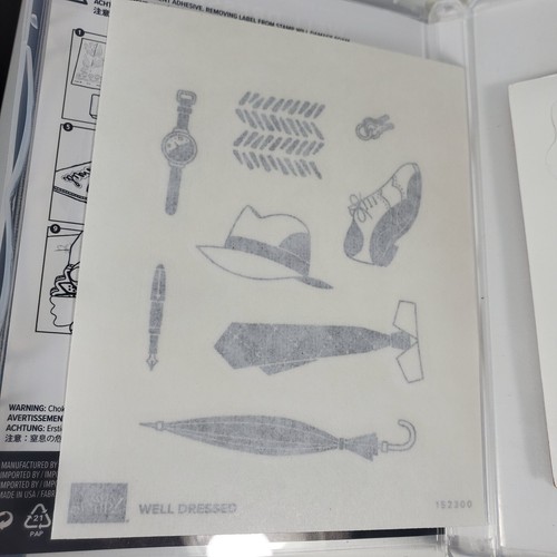 Stampin Up 152300 Well Dressed Rubber Cling Stamp Set 8 pcs Clothes Unused - Picture 5 of 5