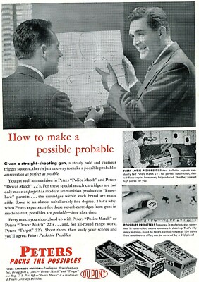 Vintage Ad Print Du Pont Dewar Match Gun Cartridges, 1948, 11.5 x 8.25.