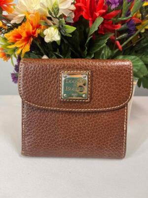 DOONEY & BOURKE Brown Pebbled Leather Bi-fold Snap Compact Wallet