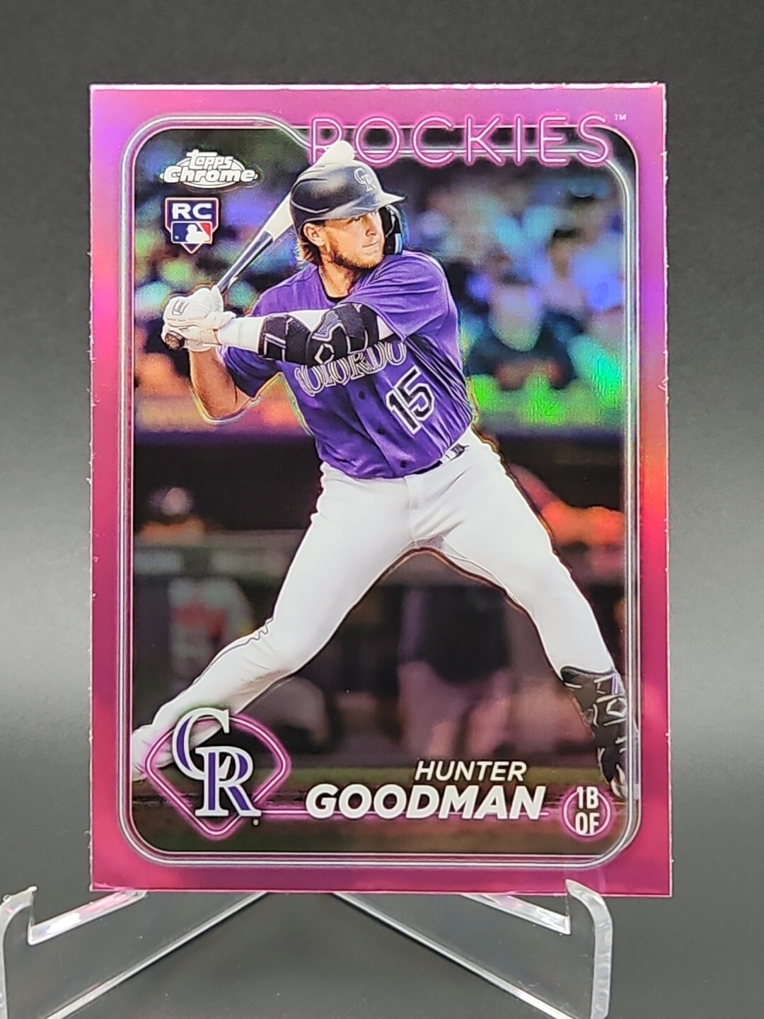 2024 Topps Chrome Hunter Goodman Pink Refractor #99 Rookie RC Rockies