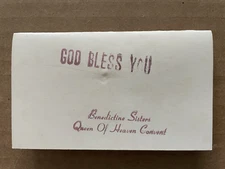 Vintage BENEDICTINE SISTERS Queen of Heaven Convent Medal GOD BLESS YOU Card