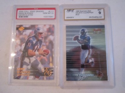 graded football cards ebay 8 GRADED FOOTBALL CARDS - DREW BLEDSOE, WARREN MOON, MCNABB & MORE - BN20