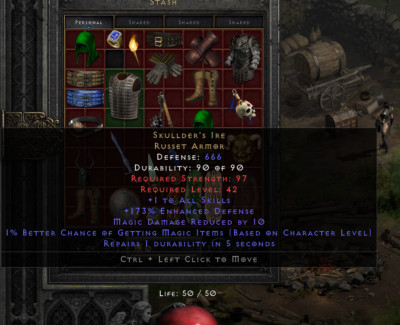 Skullder's Ire chest piece / Diablo 2 Resurrected / PC / Non-Ladder Softcore