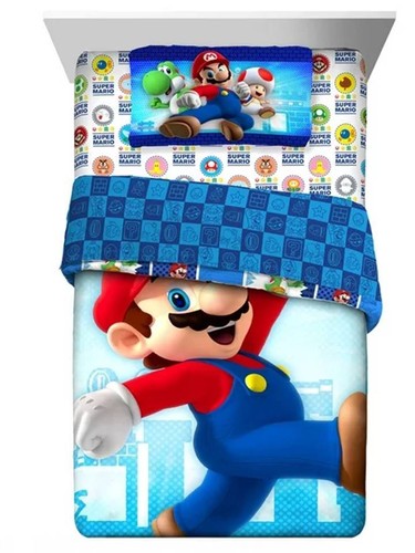 Super Mario "Power Up Mario" Kids Reversible Bed Set-W5205554762, W5671077212 - Picture 5 of 14