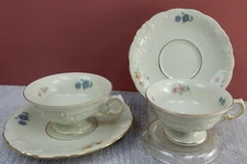 Vintage KPM Poland Set of  2 Demitasse Cups & Saucers