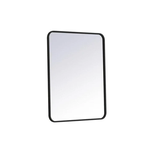 Elegant Decor Evermore 24x32" Soft Corner Metal Rectangular Mirror in Black - Picture 4 of 8