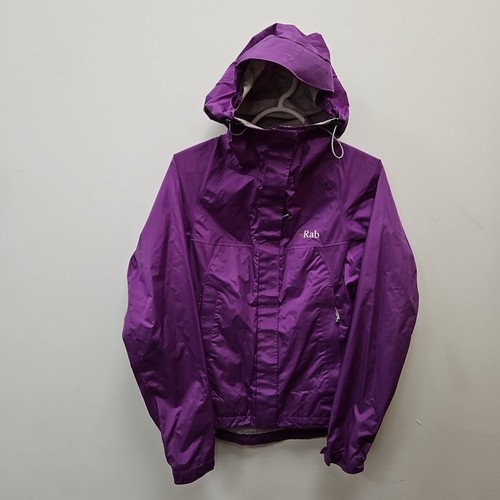 Rab Womens Tempo Lightweight Hooded Rain Jacket Purple Waterproof Size Uk 8 - Picture 1 of 11