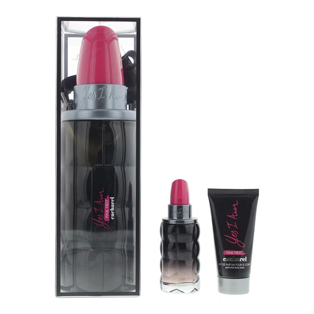 Cacharel Yes I Am Pink First Gift Set EDP 50ml Fragrance Body Lotion 50ml Case