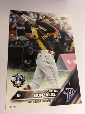 2016 Topps Update Jumbo 5x7 Carlos Gonzalez Rockies US198 AS # d 05/49