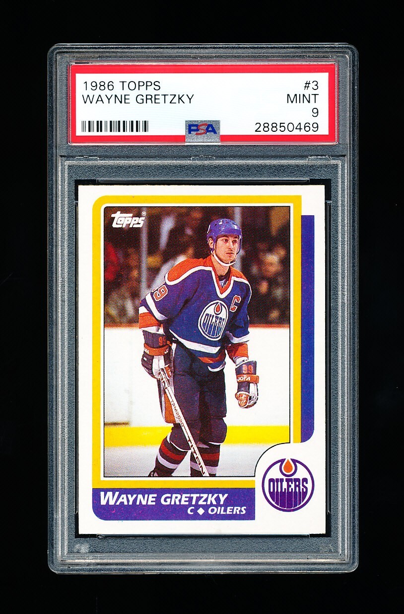 1986 TOPPS HOCKEY 3 WAYNE GRETZKY PSA 9 MINT OILERS