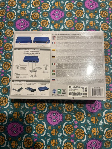 Brand New Sealed Trendnet 8 Port 10/100 Mbps Greennet Switch # TE100-S8/A - Picture 3 of 5