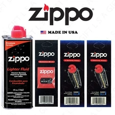 Zippo 4oz Fuel Fluid 12 Flints and 1 Wick Value pack Combo