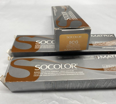 *LOT OF 3* Matrix Socolor Permanent Hair Color 3oz - 5CG Copper Golden Brown