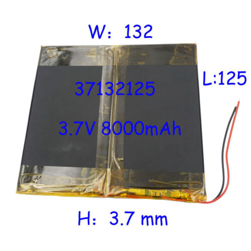 3.7V 8000mAh 37132125 Polymer Li Li-Po Battery For GPS PDF DVD PAD MID Tablet PC - Picture 1 of 3