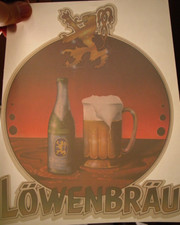 LOWENBRAU BEER 1970's VINTAGE ALCOHOL IRON ON TRANSFER -NICE, B-18