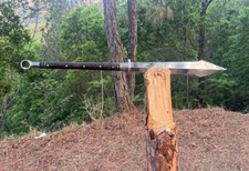 Custom Handmade Carbon Steel Blade Traditional Viking Spear 32 inches