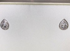 Kay Jewelers Sterling Silver Lab Created White Sapphire Tear Drop Earrings