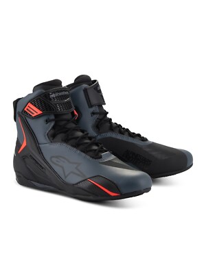 Alpinestars Faster 4 Motorrad Schuhe Gr. 44 EU = 11 - Schwarz Grau Rot Fluo