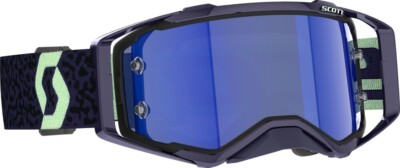 Scott Adult Prospect Amp Goggles, Dark Purple/Mint Green with Blue Chrome Lens