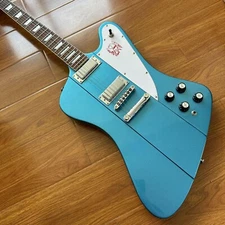 Blue Firebird Electric Guitar Fixed Bridge Chrome Hardware 2H Pickups 6 String