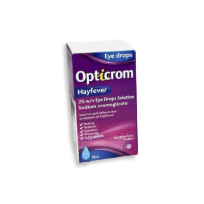Opticrom Hayfever 2% w/v Eye Drops Allergy Itching Redness Watering - 10ml