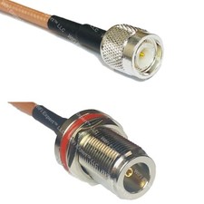RG400 TNC MALE to N FEMALE BULKHEAD Coaxial RF Cable USA-Ship Lot