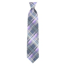 John Ashford Purple Plaid Tie Men's OS 100 Polyester Classic Style