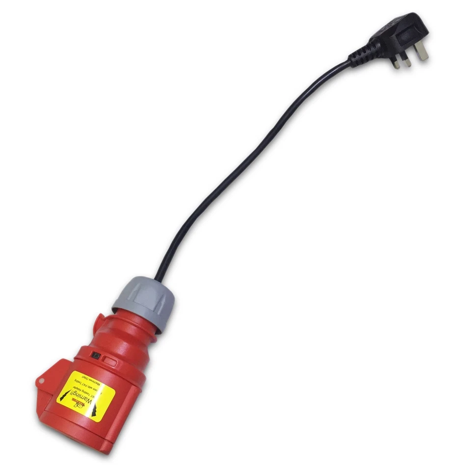 Marten® 415V 16A 4 Pin Adapter for PAT Testing 3 Phase 13a Plug to 16a 4 Pin