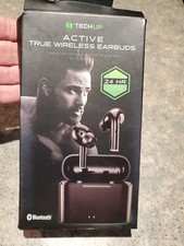 New TechUp True Wireless Earbuds BLACK with Charging Case