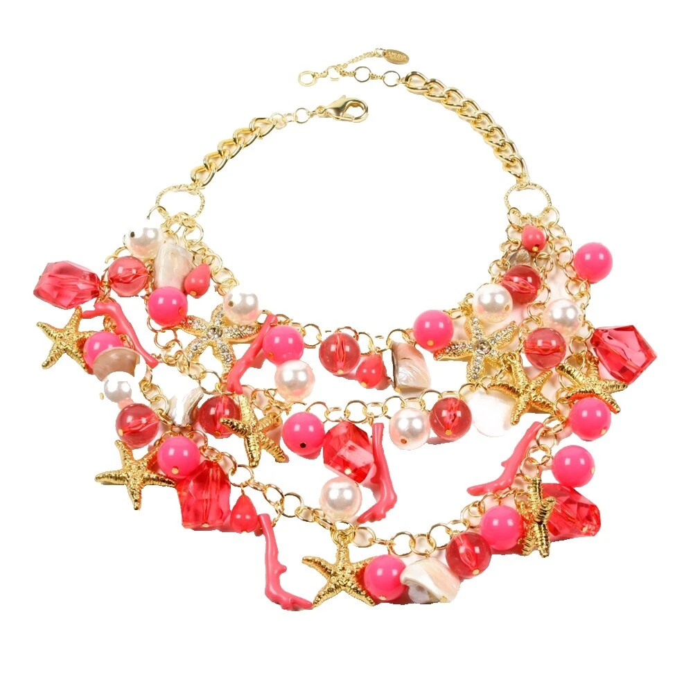 Declaración de bronce perla moda Collares y Colgantes