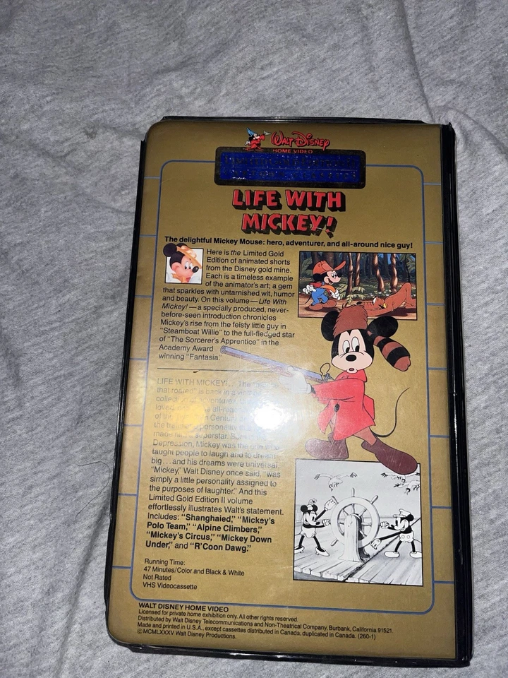 Disney LIFE WITH MICKEY! Cartoon Classics Limited Gold Edition II VHS FREE SHIP - Image 2 of 3