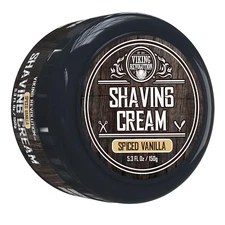Viking Revolution Luxury Shaving Cream for Men - Spiced Vanilla Scent - Soft, Sm