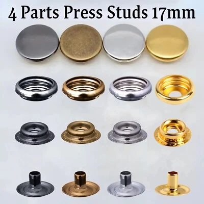 TRIMMING SHOP Large Press Studs Snap Fasteners for Handbags Clothing Jackets Coats 17mm